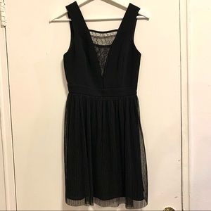 BCBG Plunging-neckline Lace Mini Dress